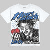 Jordan 3 True Blue DopeSkill Oversize Print T-Shirt Heart On Lock Graphic Streetwear - White