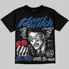 Jordan 3 True Blue DopeSkill Oversize Print T-Shirt Heart On Lock Graphic Streetwear - Black