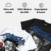 True Blue 3s DopeSkill Oversize Print T-Shirt Heart On Lock Graphic