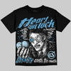 Jordan 11 University Blue DopeSkill Oversize Print T-Shirt Heart On Lock Graphic Streetwear - Black