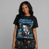 University Blue 14s DopeSkill Oversize Print T-Shirt Heart On Lock Graphic