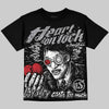 Jordan 4 White Cement DopeSkill Oversize Print T-Shirt Heart On Lock Graphic Streetwear - Black