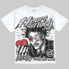 Jordan 4 White Cement DopeSkill Oversize Print T-Shirt Heart On Lock Graphic Streetwear - White 