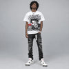 White Cement 4s DopeSkill Oversize Print T-Shirt Heart On Lock Graphic