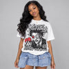 White Cement 4s DopeSkill Oversize Print T-Shirt Heart On Lock Graphic