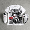 White Cement 4s DopeSkill Oversize Print T-Shirt Heart On Lock Graphic