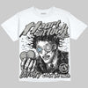 Jordan 5 White Metallic DopeSkill Oversize Print T-Shirt Heart On Lock Graphic Streetwear - White