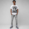Wolf Grey 5s DopeSkill Oversize Print T-Shirt Heart On Lock Graphic