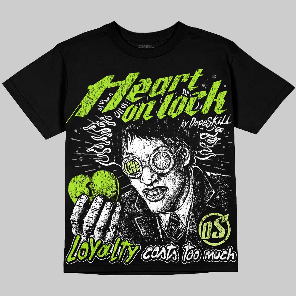 Max 95 Big Bubble Neon Yellow DopeSkill Oversize Print T-Shirt Heart On Lock Graphic Streetwear - Black