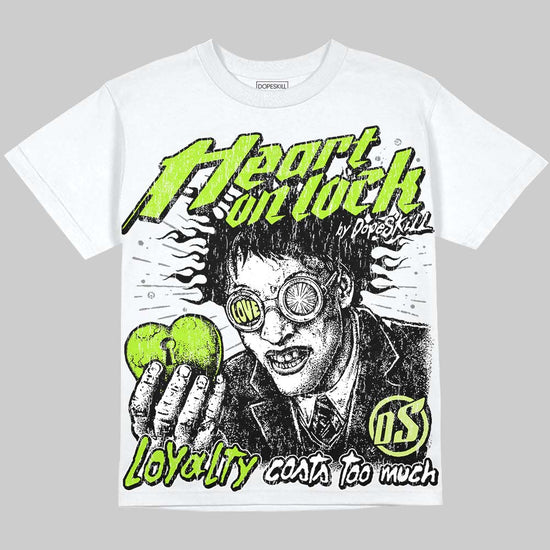 Max 95 Big Bubble Neon Yellow DopeSkill Oversize Print T-Shirt Heart On Lock Graphic Streetwear - White