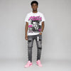 Triple Pink Dunk DopeSkill Oversize Print T-Shirt Heart On Lock Graphic