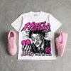 Triple Pink Dunk DopeSkill Oversize Print T-Shirt Heart On Lock Graphic