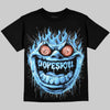 Jordan 5 Black University Blue DopeSkill Oversize Print T-Shirt Hellfire Graphic Streetwear - Black