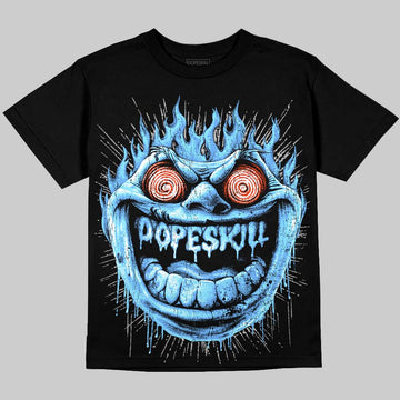 Jordan 5 Black University Blue DopeSkill Oversize Print T-Shirt Hellfire Graphic Streetwear - Black