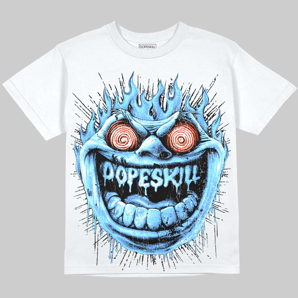 Jordan 5 Black University Blue DopeSkill Oversize Print T-Shirt Hellfire Graphic Streetwear - White