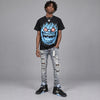 Black University Blue 5s DopeSkill Oversize Print T-Shirt Hellfire Graphic