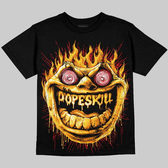 Jordan 4 Tour Yellow DopeSkill Oversize Print T-Shirt Hellfire Graphic Streetwear - Black