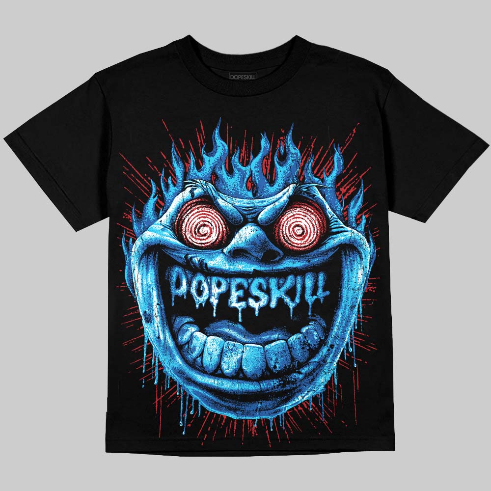 Jordan 3 True Blue DopeSkill Oversize Print T-Shirt Hellfire Graphic Streetwear - Black