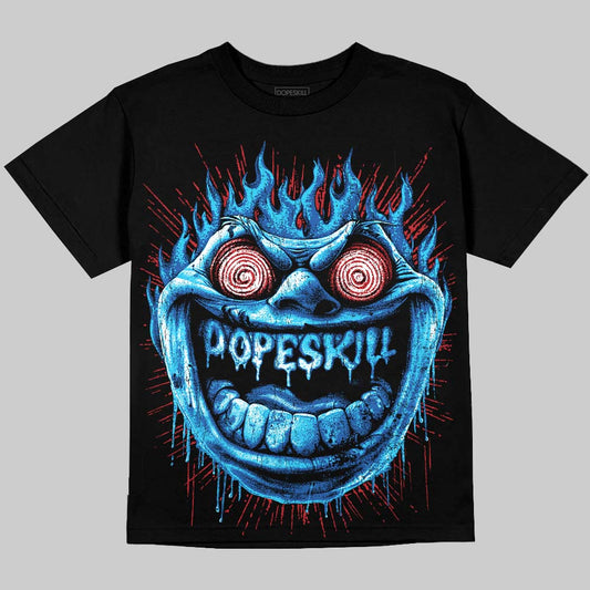 Jordan 3 True Blue DopeSkill Oversize Print T-Shirt Hellfire Graphic Streetwear - Black