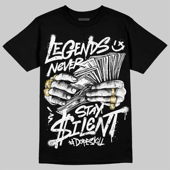 Dunk Panda White Black DopeSkill T-Shirt Legends Never Stay Silent Graphic Streetwear - Black