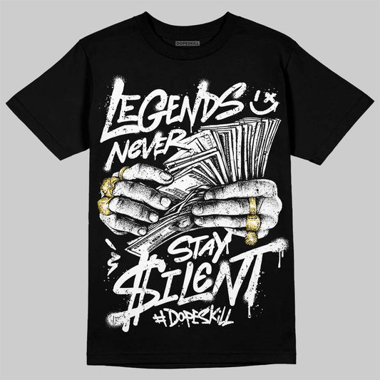 Dunk Panda White Black DopeSkill T-Shirt Legends Never Stay Silent Graphic Streetwear - Black