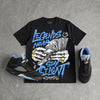 Black University Blue 5s DopeSkill T-Shirt Legends Never Stay Silent Graphic