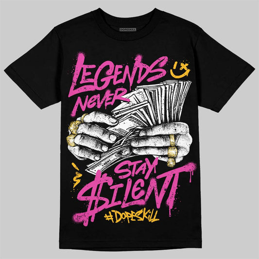 Jordan 4 Comic DopeSkill T-Shirt Legends Never Stay Silent Graphic Streetwear - Black