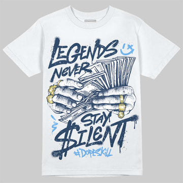 Jordan 13 Flint DopeSkill T-Shirt Legends Never Stay Silent Graphic Streetwear - White