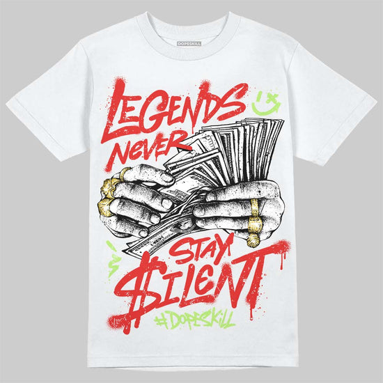 Jordan 5 Halloween DopeSkill T-Shirt Legends Never Stay Silent Graphic Streetwear - White 