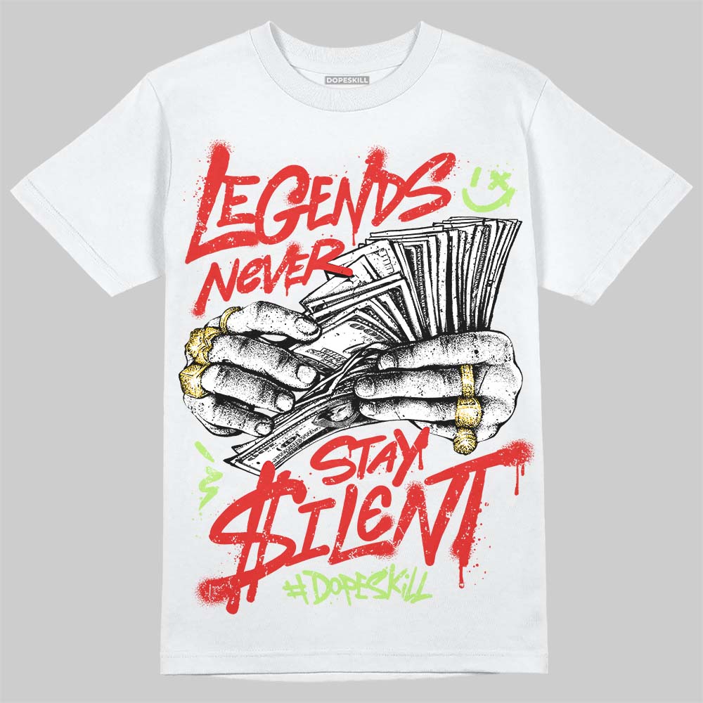 Jordan 5 Halloween DopeSkill T-Shirt Legends Never Stay Silent Graphic Streetwear - White 
