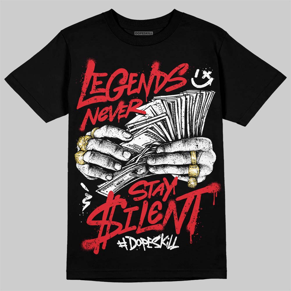 Jordan 9 Space Jam DopeSkill T-Shirt Legends Never Stay Silent Graphic Streetwear - Black