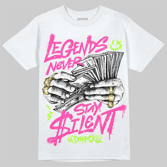 Jordan 7 Tennis Day DopeSkill T-Shirt Legends Never Stay Silent Graphic Streetwear - White
