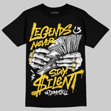 Jordan 4 Thunder DopeSkill T-Shirt Legends Never Stay Silent Graphic Streetwear - Black