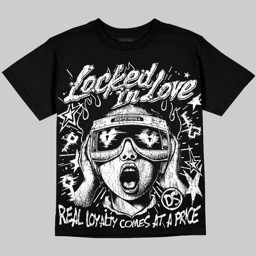Dunk Panda White Black DopeSkill Oversize Print T-Shirt Locked in Love Graphic Streetwear - Black