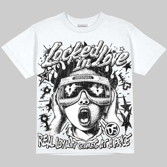 Dunk Panda White Black DopeSkill Oversize Print T-Shirt Locked in Love Graphic Streetwear - White