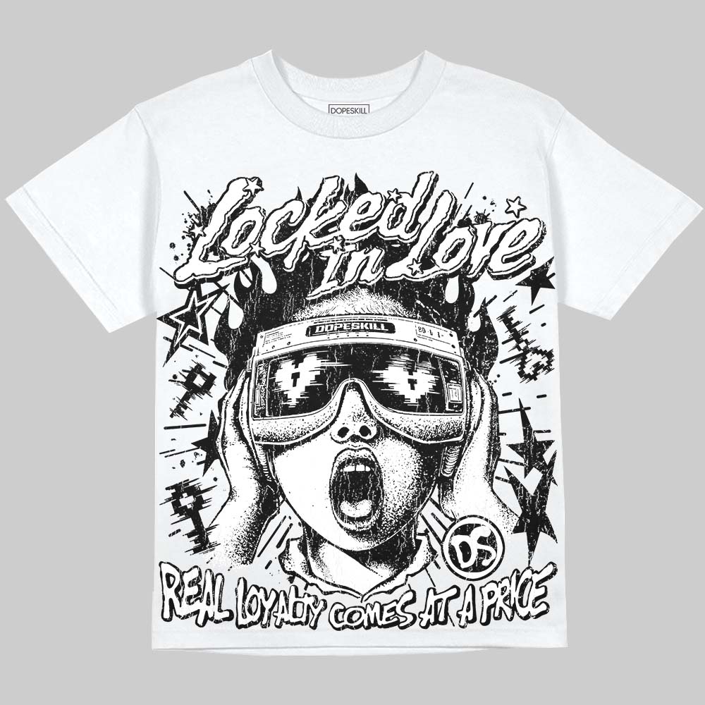 Dunk Panda White Black DopeSkill Oversize Print T-Shirt Locked in Love Graphic Streetwear - White