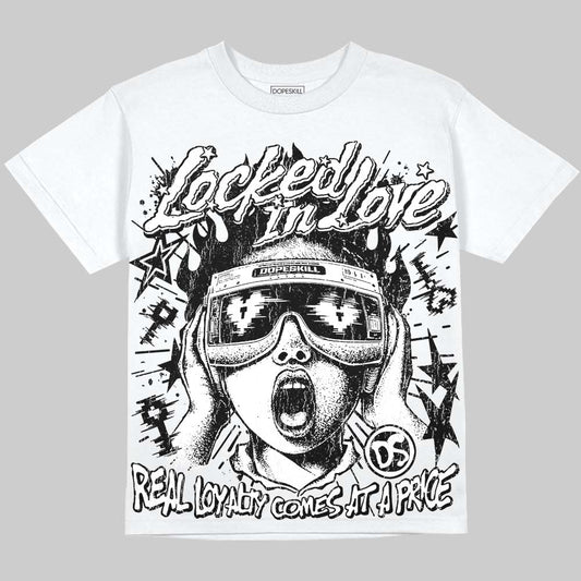 Dunk Panda White Black DopeSkill Oversize Print T-Shirt Locked in Love Graphic Streetwear - White