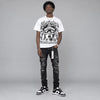 Dunk Panda White Black DopeSkill Oversize Print T-Shirt Locked in Love Graphic