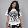 Dunk Panda White Black DopeSkill Oversize Print T-Shirt Locked in Love Graphic