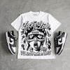 Dunk Panda White Black DopeSkill Oversize Print T-Shirt Locked in Love Graphic