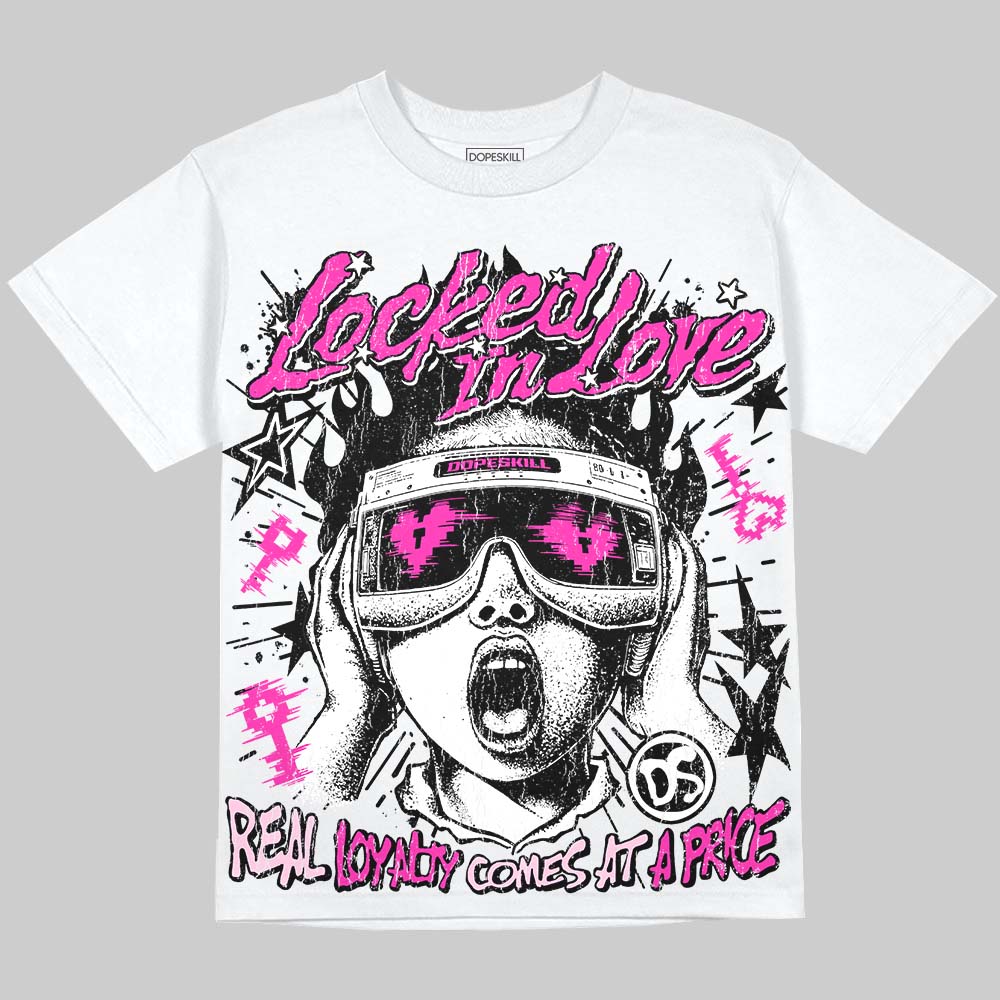 Dunk Triple Pink DopeSkill Oversize Print T-Shirt Locked in Love Graphic Streetwear - White