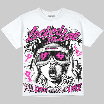 Dunk Triple Pink DopeSkill Oversize Print T-Shirt Locked in Love Graphic Streetwear - White