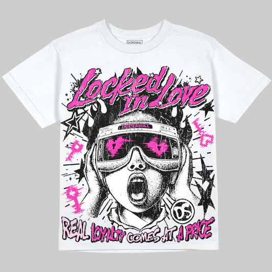 Dunk Triple Pink DopeSkill Oversize Print T-Shirt Locked in Love Graphic Streetwear - White