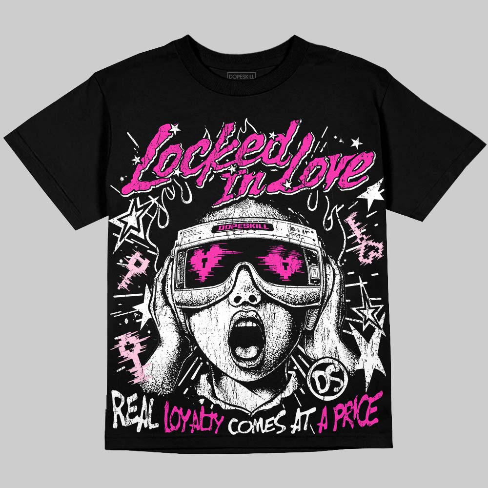 Dunk Triple Pink DopeSkill Oversize Print T-Shirt Locked in Love Graphic Streetwear - Black