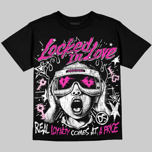 Dunk Triple Pink DopeSkill Oversize Print T-Shirt Locked in Love Graphic Streetwear - Black