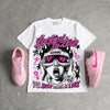 Triple Pink Dunk DopeSkill Oversize Print T-Shirt Locked in Love Graphic