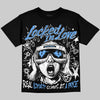 Jordan 5 Black University Blue DopeSkill Oversize Print T-Shirt Locked in Love Graphic Streetwear - Black