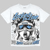 Jordan 5 Black University Blue DopeSkill Oversize Print T-Shirt Locked in Love Graphic Streetwear - White 