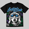Jordan 12 Bucks DopeSkill Oversize Print T-Shirt Locked in Love Graphic Streetwear - Black