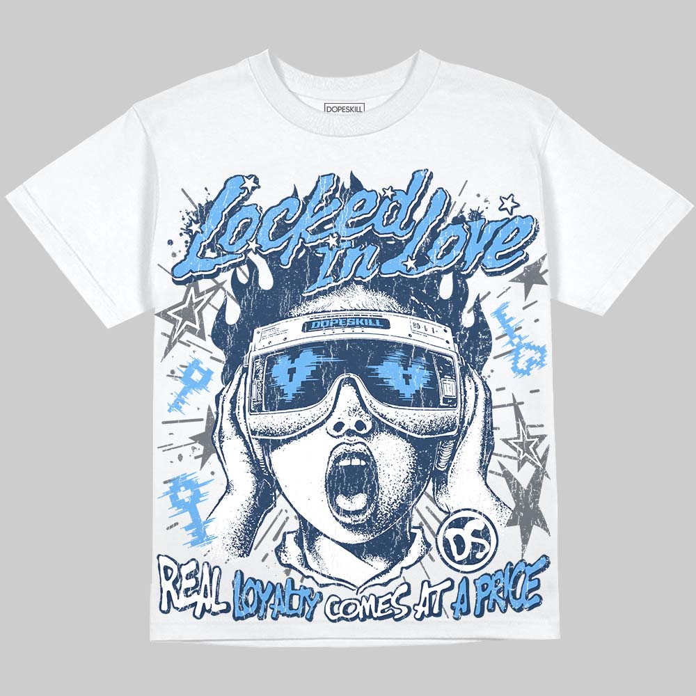 Jordan 13 Flint DopeSkill Oversize Print T-Shirt Locked in Love Graphic Streetwear - White
